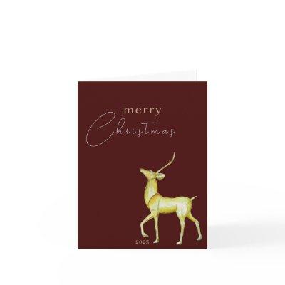 Modern Minimalist Reindeer Corporate Christmas Card