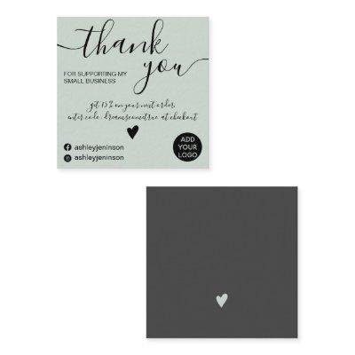 Modern minimalist sage green order thank you square