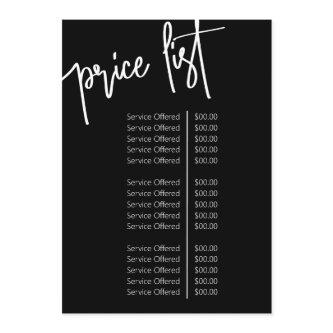 Modern Minimalist Salon Logo Price List Service Menu