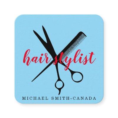 Modern Minimalist Scissors Branding Hair Stylist Square