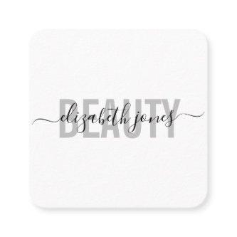 Modern Minimalist Signature Black and White Square