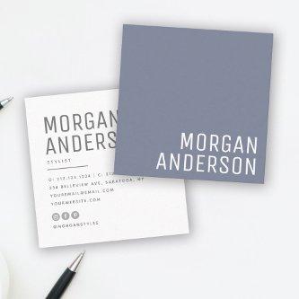 Modern Minimalist Simple Professional Dusty Blue Square