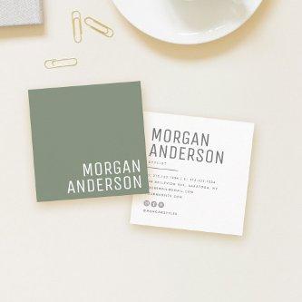 Modern Minimalist Simple Professional Dusty Green Square