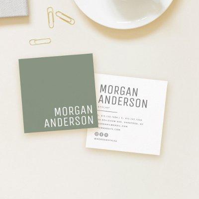 Modern Minimalist Simple Professional Dusty Green Square