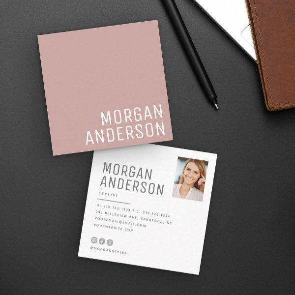 Modern Minimalist Simple Professional Photo Rose  Square