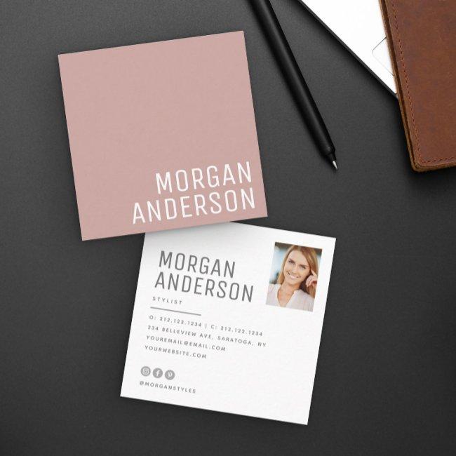 Modern Minimalist Simple Professional Photo Rose Square