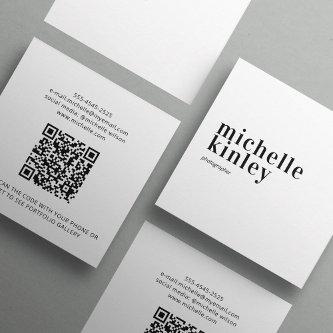 Modern minimalist simple QR code personal  Square