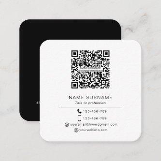 Modern Minimalist Simple QR code personal  Square  Square