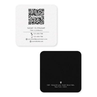 Modern Minimalist Simple QR code personal  Square  Square