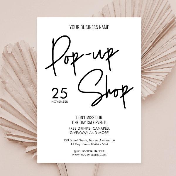 Modern Minimalist Small Business Pop-Up Shop Event Invitation