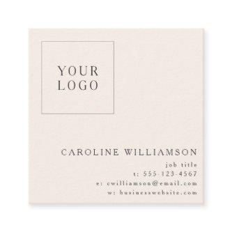 Modern Minimalist Square Professional Logo Ivory Square