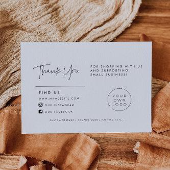 Modern minimalist Thank you package insert card