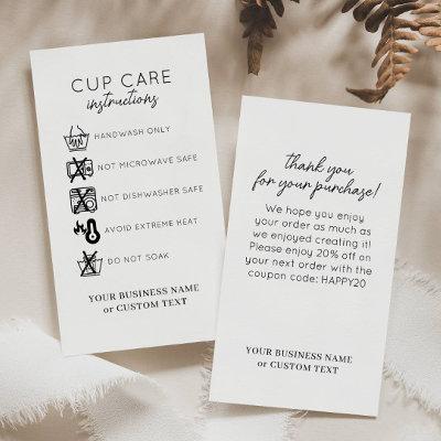 Modern Minimalist Tumbler Cup Care Instructions