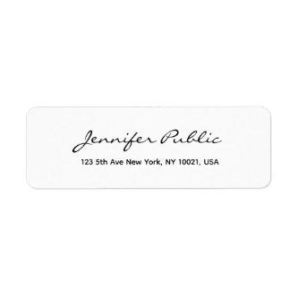 Modern Minimalist Typography Script Return Address Label