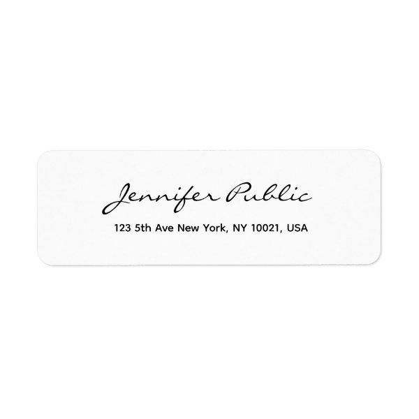 Modern Minimalist Typography Script Return Address Label
