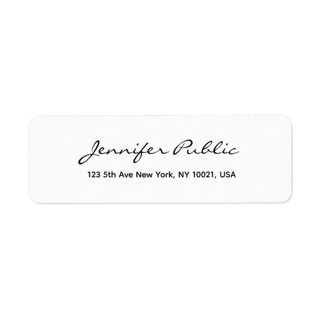Modern Minimalist Typography Script Return Address Label