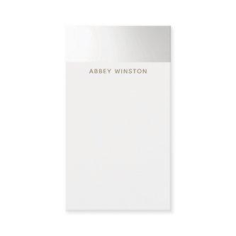 Modern Minimalist White Silver Ombre Stripe