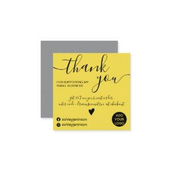 Modern minimalist yellow order thank you square