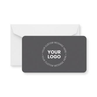Modern Minimalistic Company Logo/any Image | Gray  Note Card