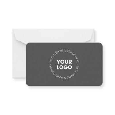Modern Minimalistic Company Logo/any Image | Gray  Note Card