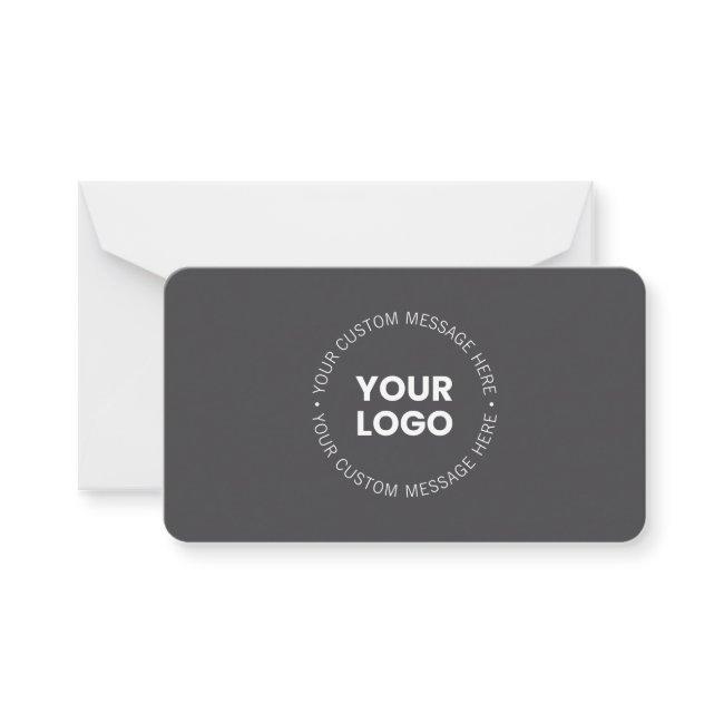 Modern Minimalistic Company Logo/any Image | Gray Note Card