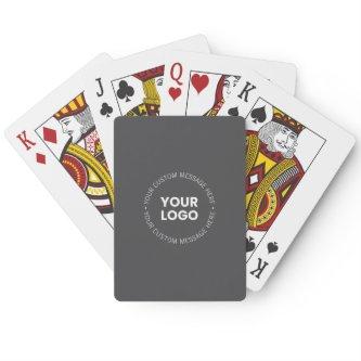 Modern Minimalistic Company Logo/any Image | Gray  Poker Cards