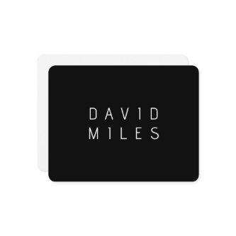 Modern Minimalistic Editable Name | Black & White Enclosure Card