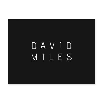 Modern Minimalistic Editable Name | Black & White Postcard