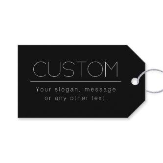 Modern Minimalistic Editable Text | Black & White Gift Tags