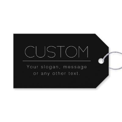 Modern Minimalistic Editable Text | Black & White Gift Tags