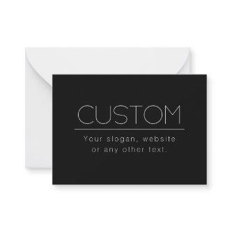 Modern Minimalistic Editable Text | Black & White Note Card