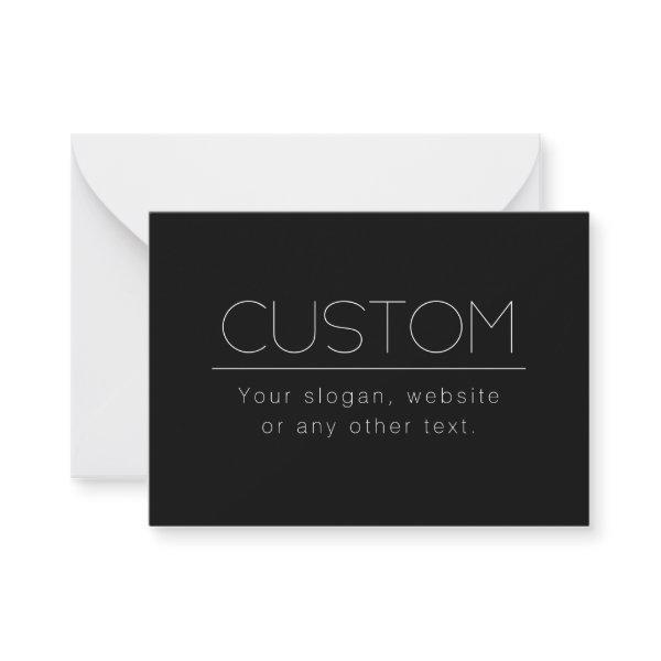Modern Minimalistic Editable Text | Black & White Note Card