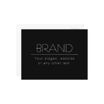 Modern Minimalistic Editable Text | Black & White Postcard