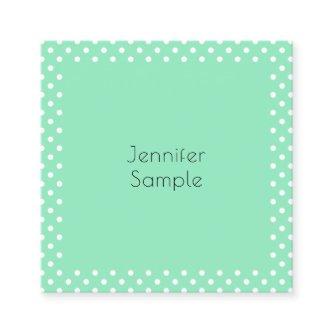 Modern Mint Green White Dotted Elegant Template Square