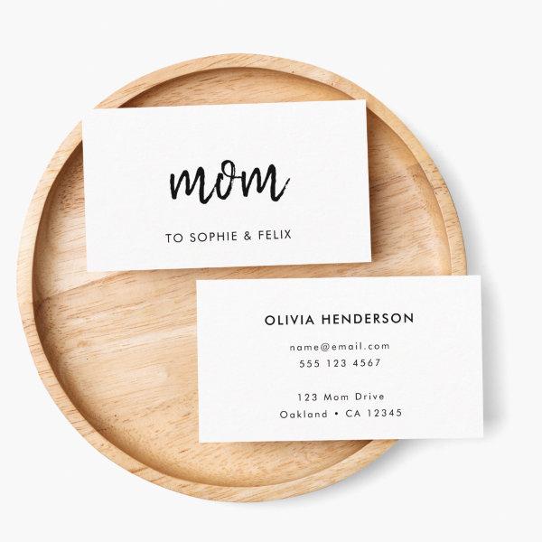Modern Mom | Minimalist Simple Mommy Contact Card