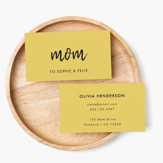 Modern Mom | Mustard Yellow Mommy Contact Card