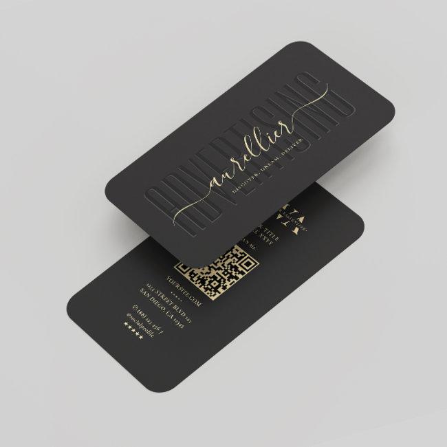 Modern Monogram Advertising Professional Black