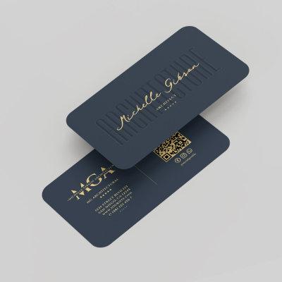 Modern Monogram Architect Elegant Blue