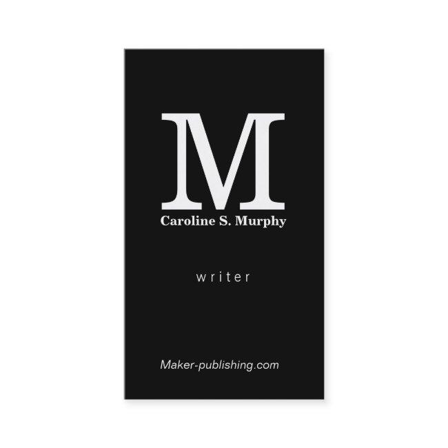Modern Monogram black background
