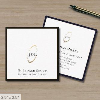 Modern Monogram Black Border Square