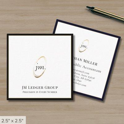 Modern Monogram Black Border Square