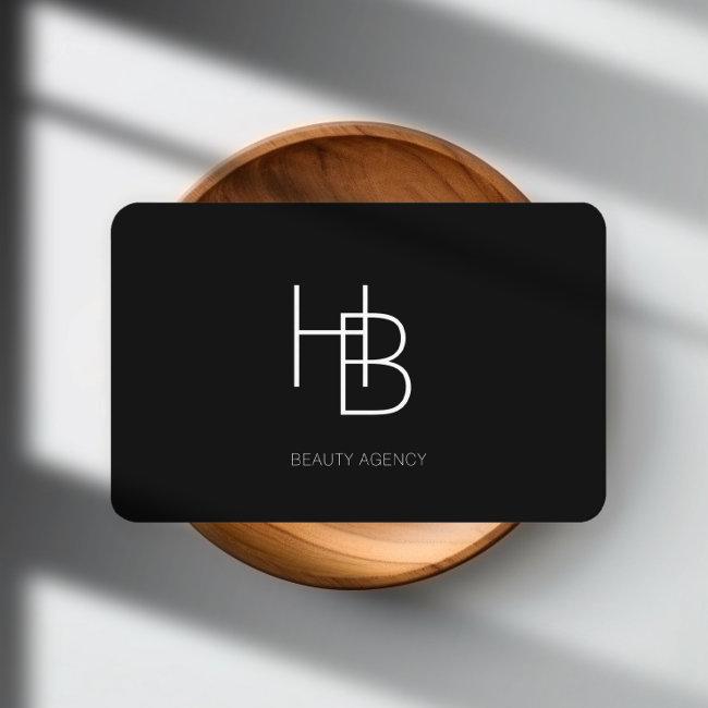 Modern, monogram, black