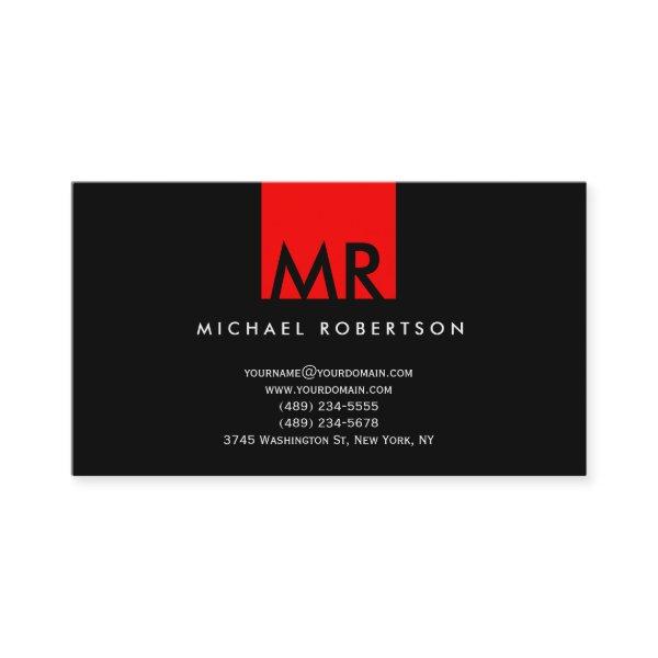 Modern Monogram Black Red Clean