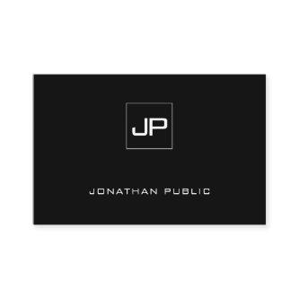 Modern Monogram Black White Plain Professional