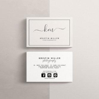 Modern Monogram Blush and Gray Social Media