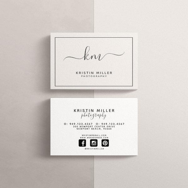 Modern Monogram Blush and Gray Social Media
