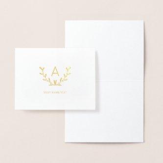 Modern Monogram, Business Logo Gold Foil Card