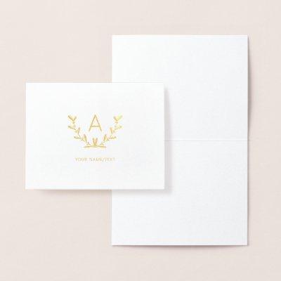 Modern Monogram, Business Logo Gold Foil Card