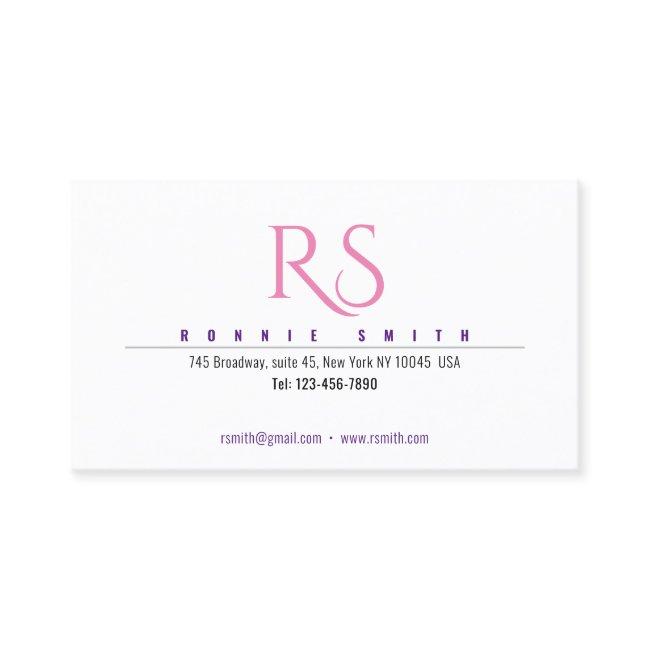 Modern Monogram Calling Card