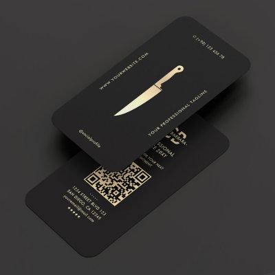 Modern Monogram Chef Black Gold Knife Premium